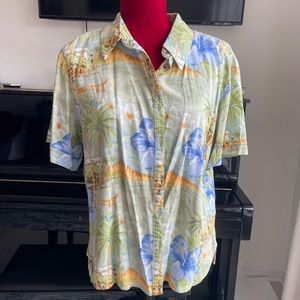 JAMAICA BAY Hawaiian Shirt Blouse women's cotton buttons down shirt